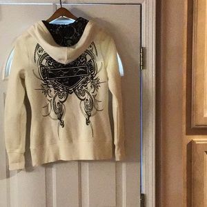 Women’s Lace Accent Off-White Hoodie